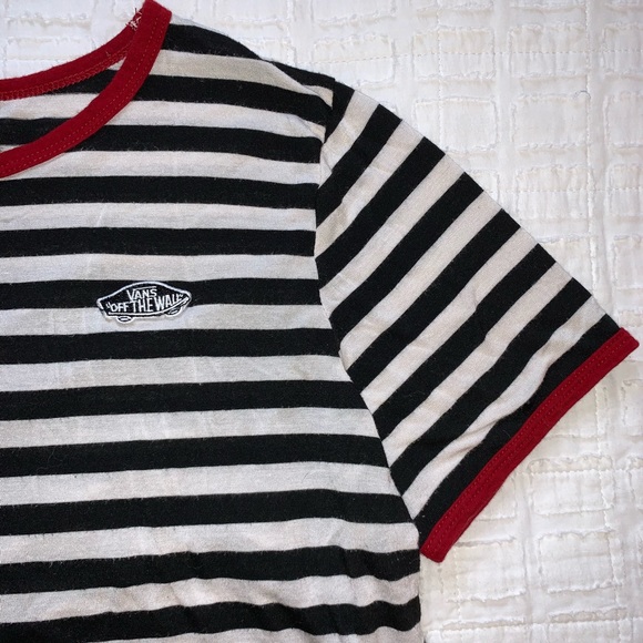 Black and White Stripped Vans Tee - Picture 2 of 3